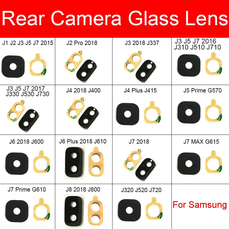 

Rear Camera Glass For Samsung Galaxy J1 J2 J3 J5 J7 Pro 2015 2016 2017 2018 J337 J310 J330 J510 J530 J710 J730 +Adhesive Sticker
