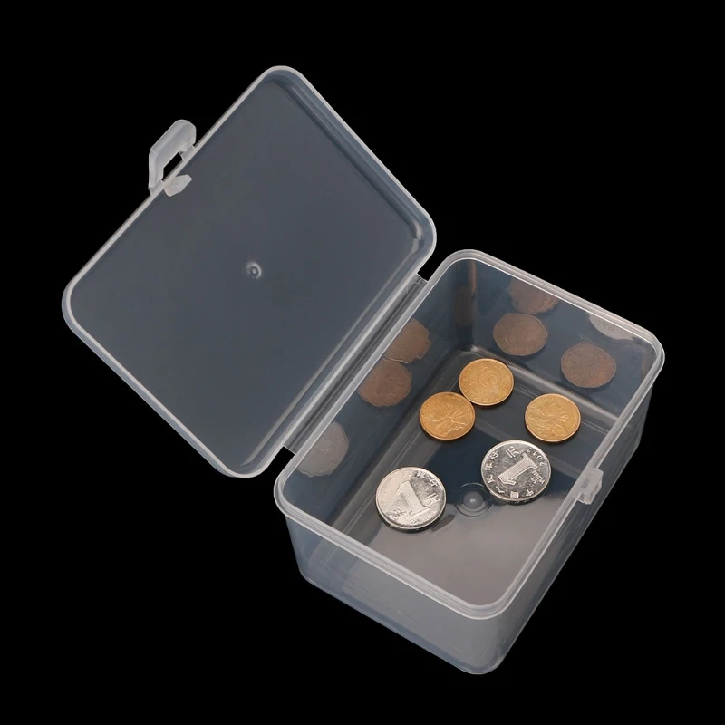 Small Transparent Storage Box Cards Chip Hardware Case Holder Jewelry Organizer | Канцтовары для офиса и дома
