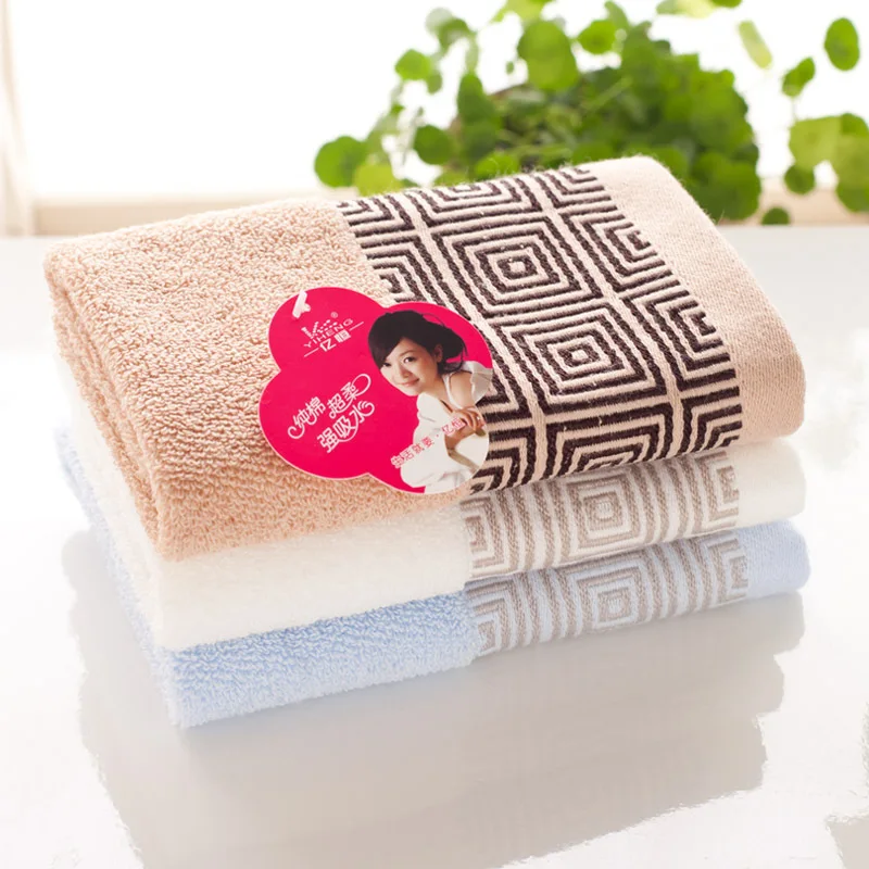 

Wholesale Siege grid cotton towel infant children absorbent square towel napkin serviette 34 * 34 adult handkerchief gift