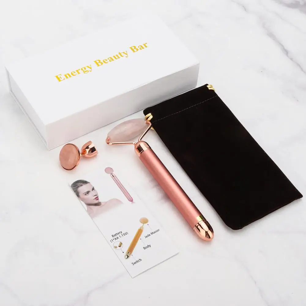 Электрический нефритовый роликовый массажер для лица укрепляющий кожу против