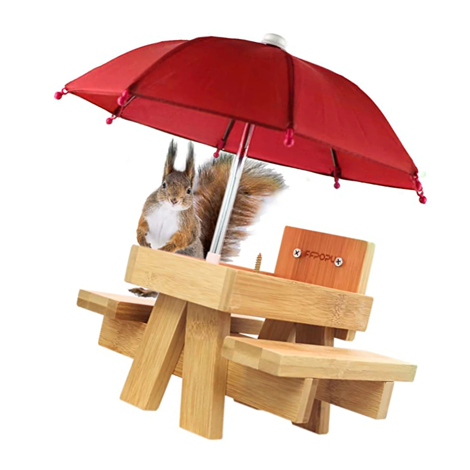 

Кормушка деревянная Уличная Для белки, смешной стол для кормления белки с зонтом для сада, двора, дерева, кормушка деревянная для белки