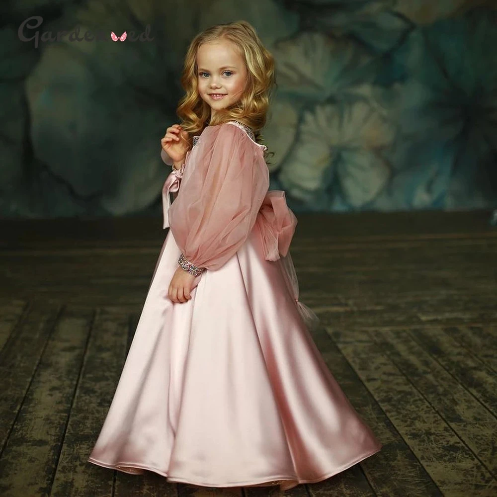 

Puffy Cute Flower Girl Dresses Gir Party Dress Tulle Kid Birthday Princess Dresses Puffy Child Dress Cute Kid irst Communion