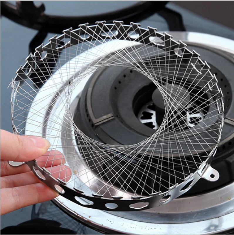 Stainless Steel Gas Cooker Stove Torch Net Windproof Energy Saving Circle Cover Case Mesh Kitchen Accessories | Дом и сад