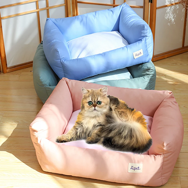 

Pet Bed Waterproof Dog Cat House Square Soft Sofa Mat Nest Pet Sleeping Cushion Kennel For Small Medium Dogs Pet Accessories