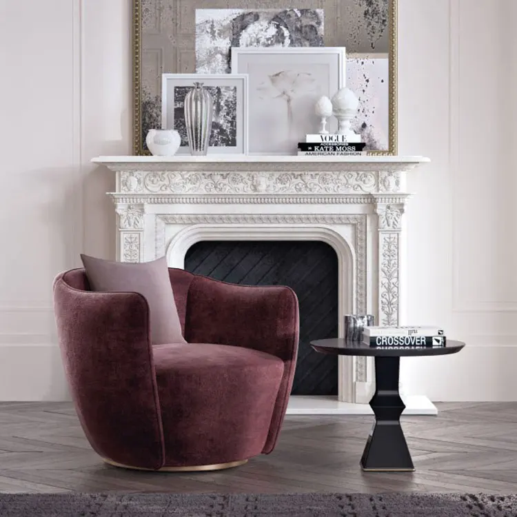 

high quality modern leisure antique rotating living room modern single genuine leather luxury wedding sofa chair