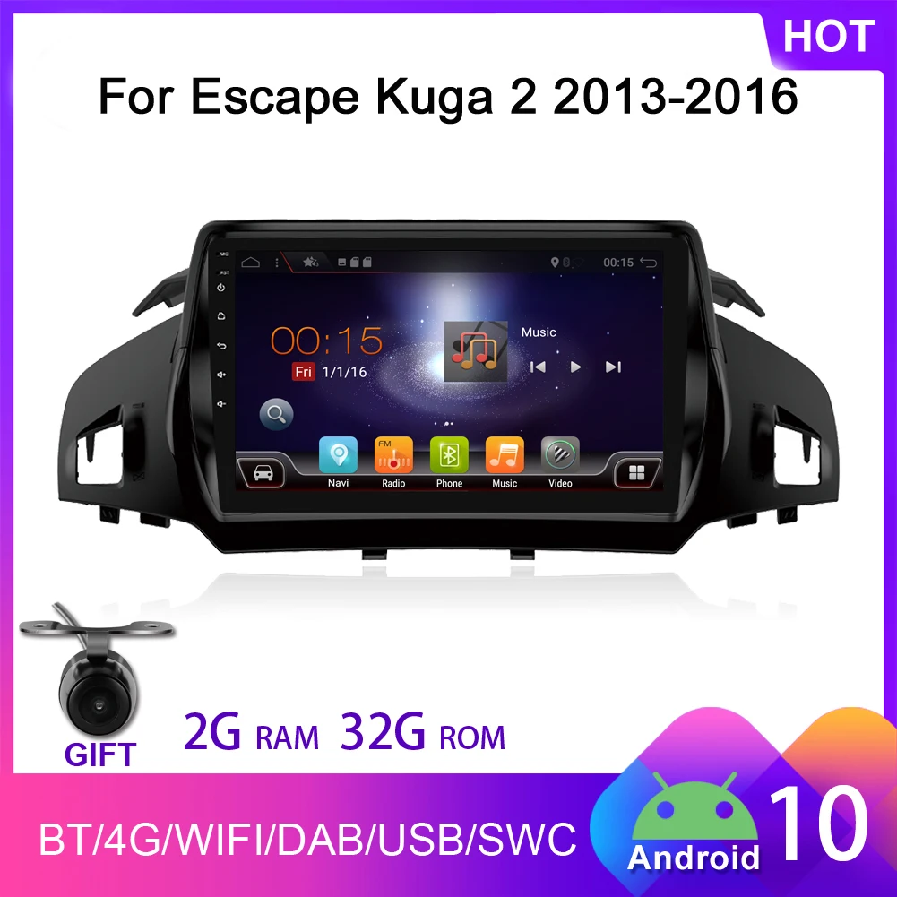 

Автомагнитола 2 ГБ 32 ГБ для Ford Kuga 2 Escape 3 2013-2016, мультимедийный видеоплеер с GPS-навигацией, Android 10, 2 din, без DVD, USB