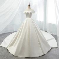 elegant wedding dress for women white satin satin wedding dress bride sleeveless ball gown strapless court train robe de mari%c3%a9e