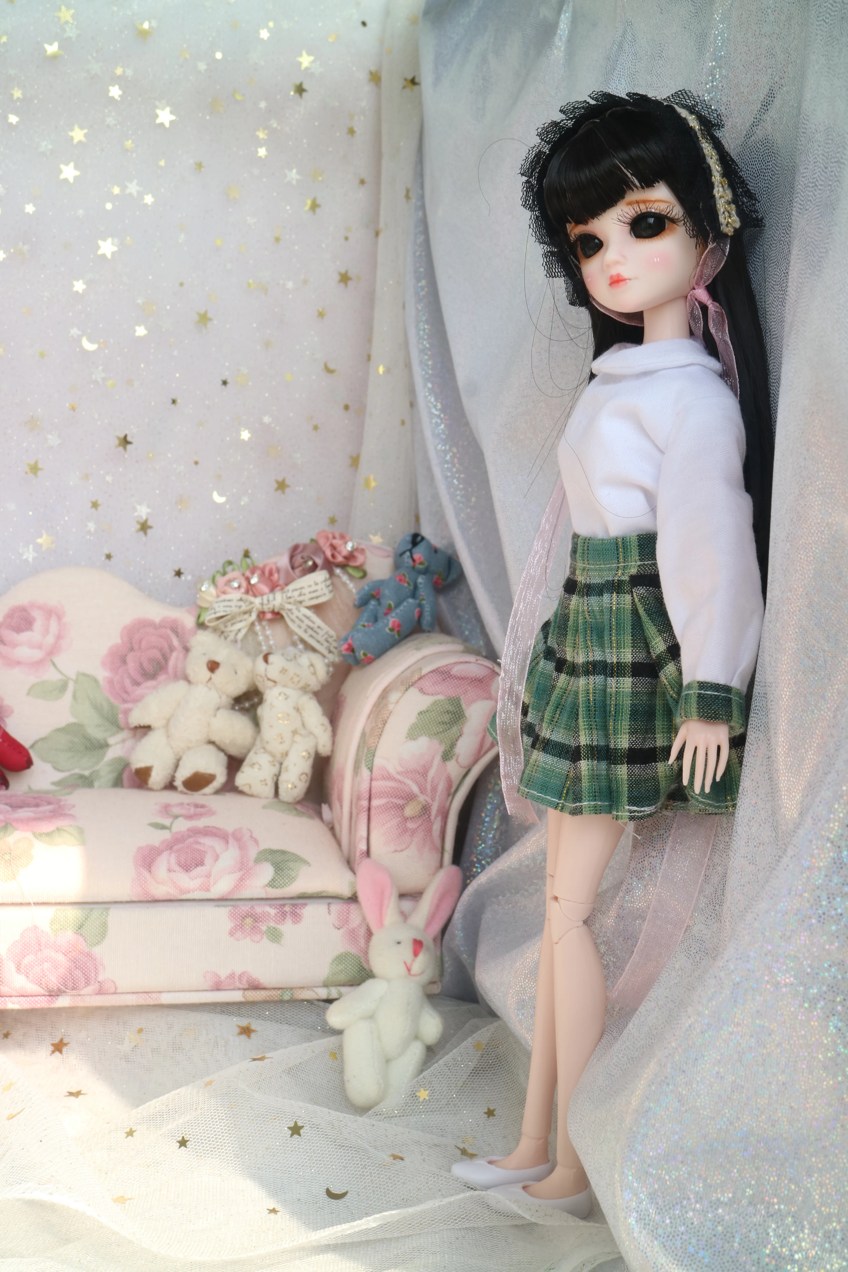 28 см ручной росписью пластиковая кукла-девушка шарнирная подвижная мягкая