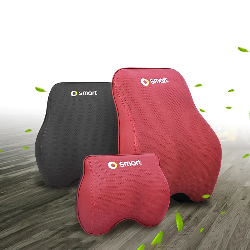 

Car Interior Trim Memory Foam Headrest Waist Pad Protection Neck Pillow For Mercedes Smart 450 451 453 fortwo forfour Styling
