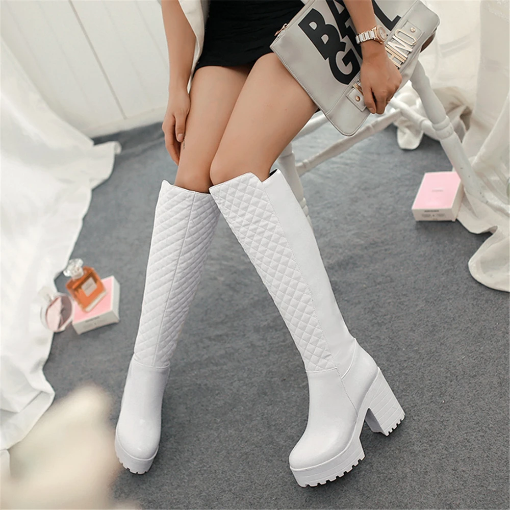 Overknees резиновые сапоги на платформе с высоким каблуком Обувь Botas Altas Mujer Tacones