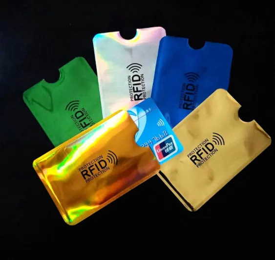 HJKL 6 шт. Rfid кошелек блокирующий замок держатель для банковских карт Id Чехол для банковских карт защита металлический кредитный NFC Держатель алюминий 6,3*9,1 см