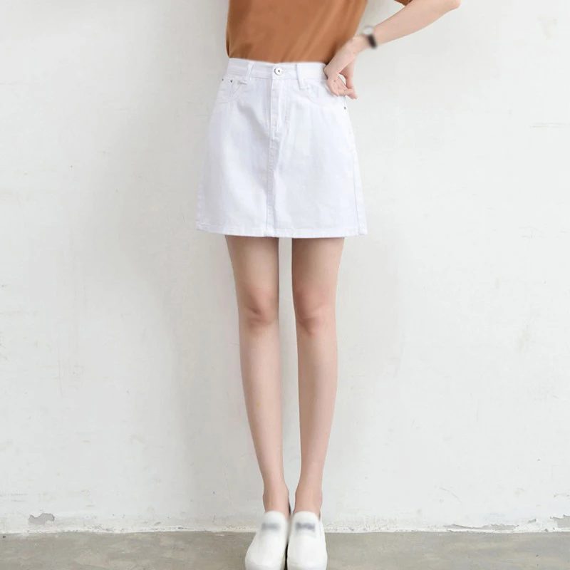 

Spring Summer Women Fashion Skirt Korean Style Retro Fashion Wild High Waist Denim Skirt