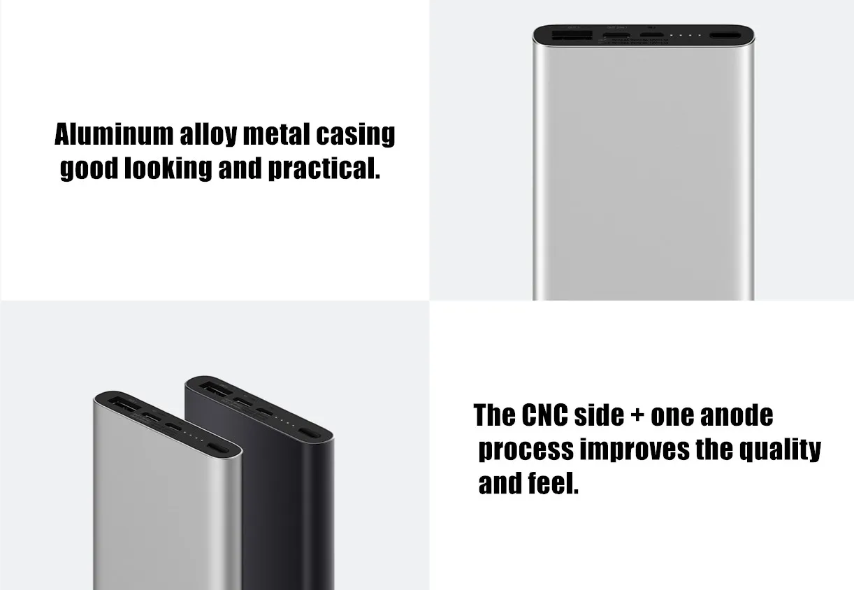 xiaomi mobile power 3 10000mAh USB-C двухсторонняя версия быстрой зарядки power bank QC3.0 портативное зарядное устройство 2 USB 10000mAh