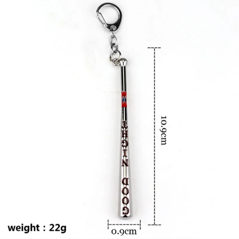

Movie Jewelry Baseball Bat Good Night Test Keychain Quinn Key Rings Gift For Holder Chaveiro Car Key Chain Friends Gift