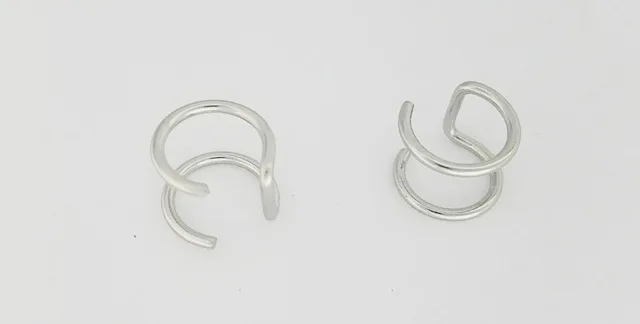 silverC one pcs BUENOS Fashion, золотой хрящ, панк, каффы для ушей, женские клипсы, серьги, не пирсинг, крест, полые C серьги с узором, клипсы, ювелирные изделия - Окраска металла: silverC one pcs