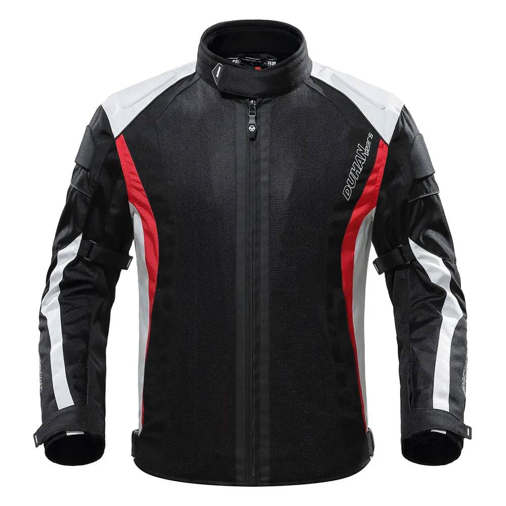 215 Red Black Jacket DUHAN мотоциклетная куртка, Мужская мотоциклетная куртка, сетчатая куртка, одежда для езды на мотоцикле, дышащая гоночная куртка, мотоциклетная летняя куртка - Цвет: 215 Red Black Jacket
