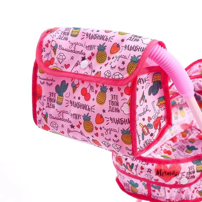 Коляска для кукол с сумкой Улыбнись! универсальная металлический каркас |