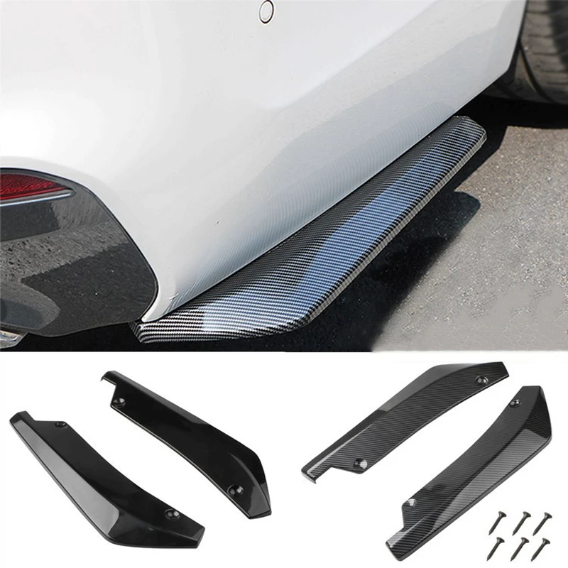 Universal Car front Rear Bumper Strip Lip Spoiler Diffuser Splitter Scratch Protector Carbon fiber Winglets Side Skirt Extension