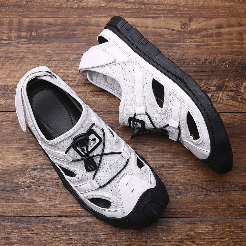 2019 г. новые мужские сандалии удобные дышащие летние кожаные Вьетнамки из