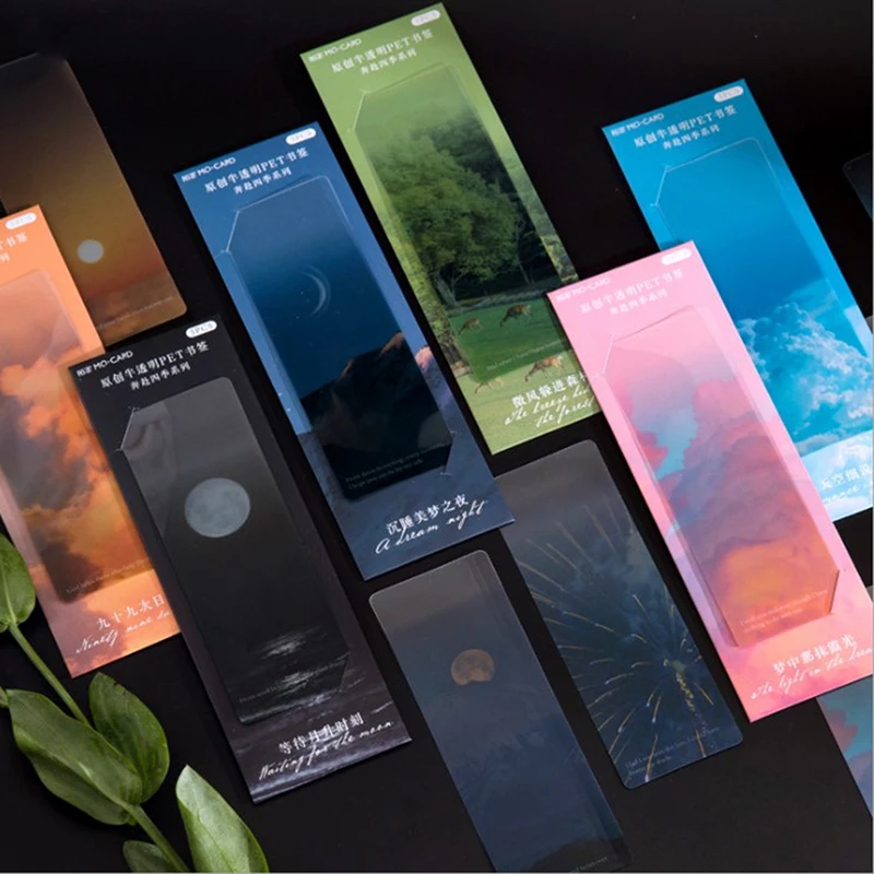 

5Pcs/Pack Rush to Four Seasons Series Bookmark Dusk Scenery Translucent Reading Book Mark Stationery School Office Supply