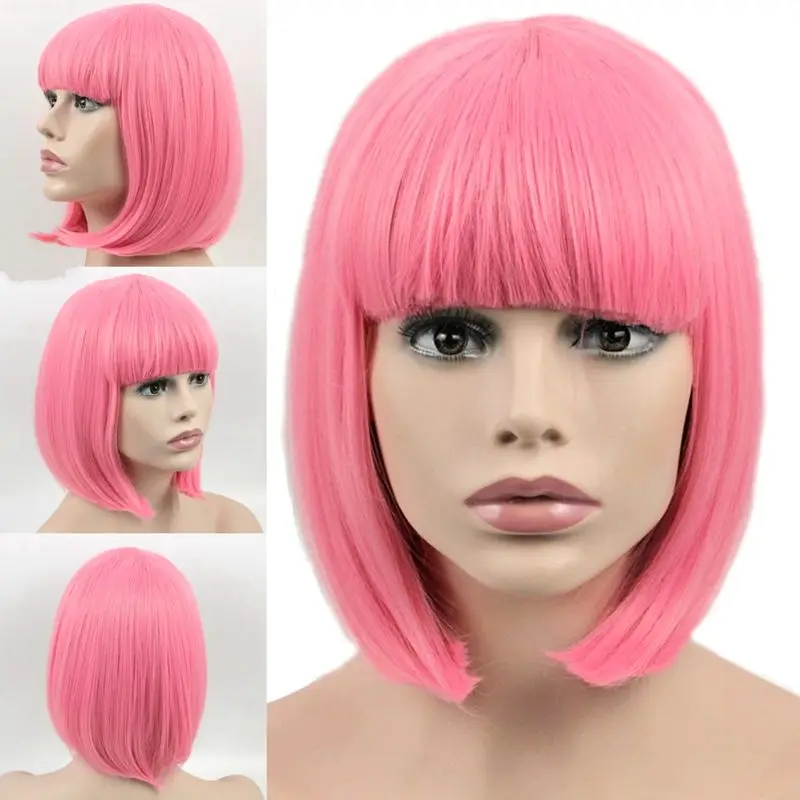 JOY & BEAUTY Короткий прямой парик из синтетических волос для косплея