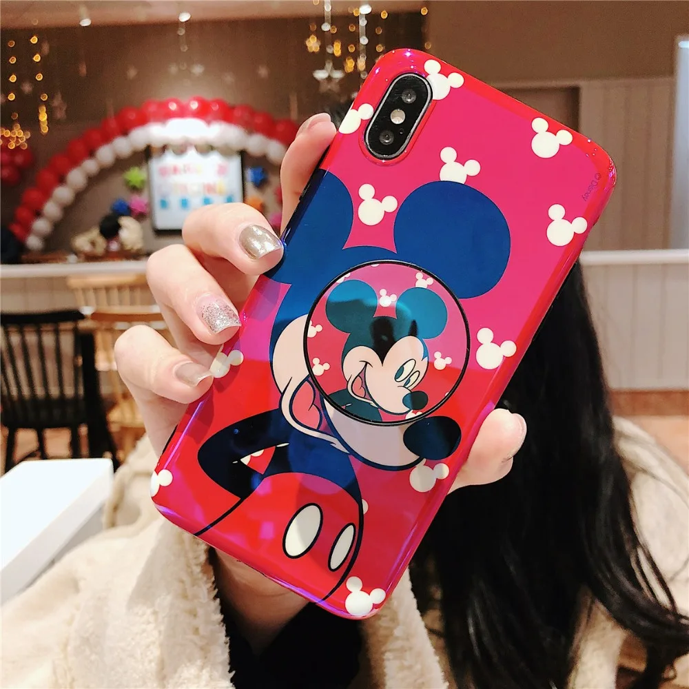 Для iPhone 11 Pro MAX забавные мультяшные милые очаровательные девчачьи мышь утка кронштейн Blue Ray IMD чехол для iPhone XR XS MAX X 6 6S 7 8 Plus