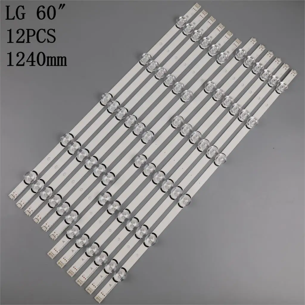 100% New 12pcs/Kit LED strips for L G 60 TV 60GB6500 60LF6090 UB 60LY340C UA HC600DUF VHHS1 LIG INNOTEK DRT 3.0 60 B TYPE REV01
