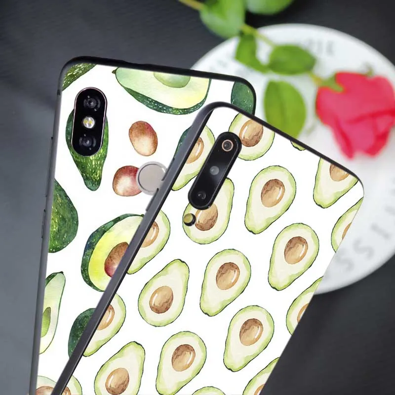 Cute Avocado Food Pattern Soft Silicone Phone Case for xiaomi mi 10 pro 9 9t se 8 pocophone f1 mix 3 |