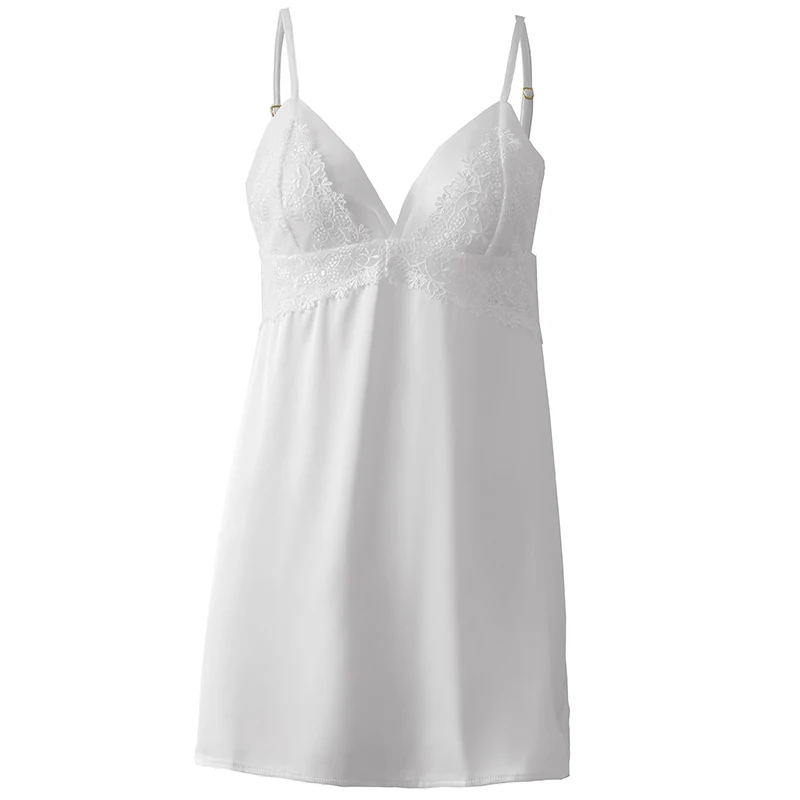 Сексуальная женская летняя ночная рубашка одежда для сна шелковая атласная