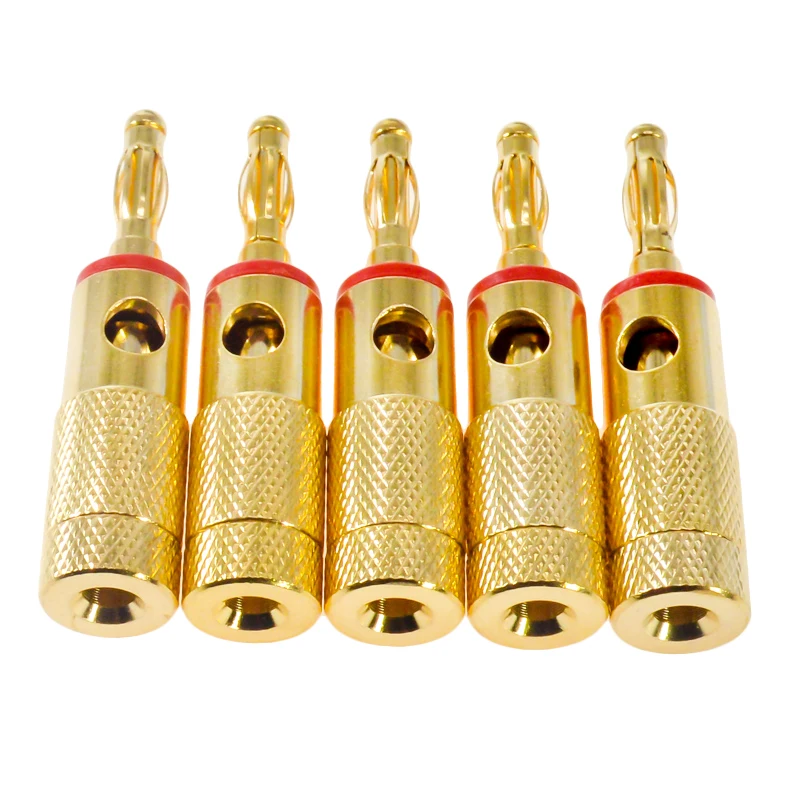 HiFi-разъемы для динамиков банановые заглушки латунь + Позолоченные разъемы