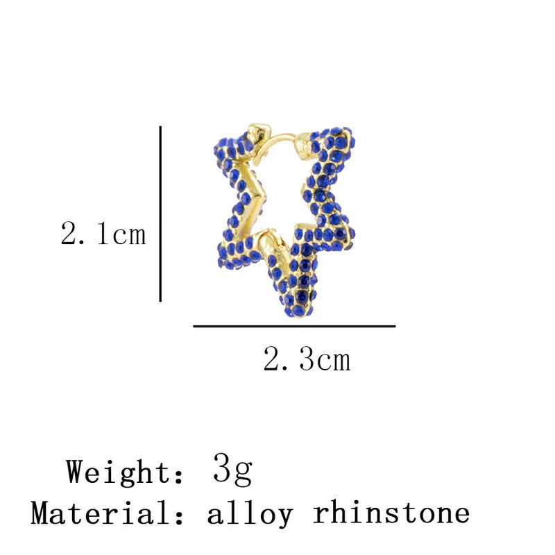 

1piece Bohemia Crystal Star Dangle Earrings For Women Shiny Gold Color Geometric Drop Earring pins Jewelry Pendant Gifts