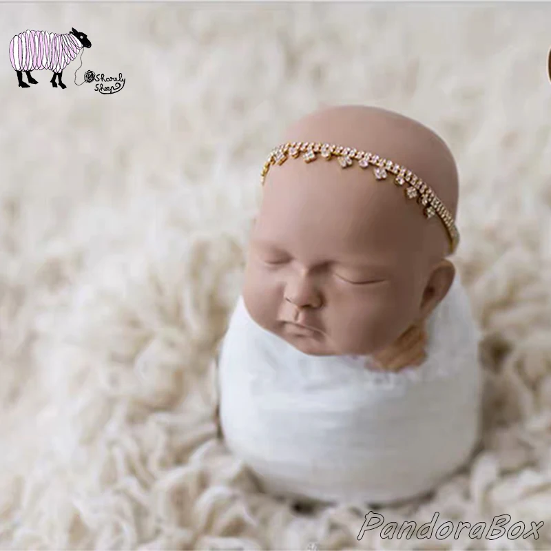 Повязка на голову принцессы с кристаллами для новорожденных реквизит фотосессии