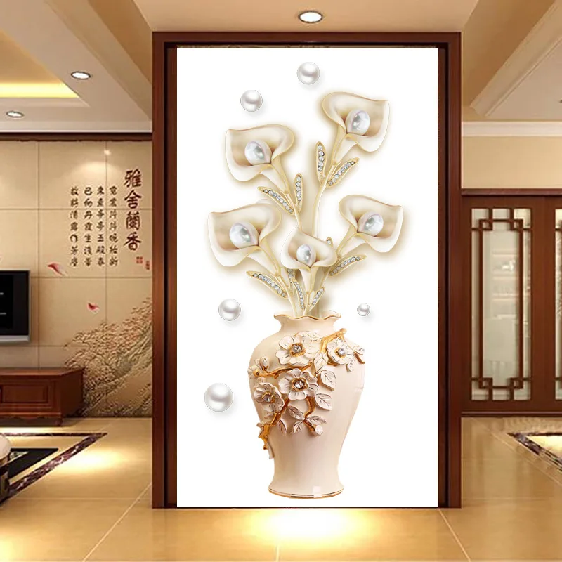 3D ваза обои красота наклейки на холодильник стену подростков гостиная спальня