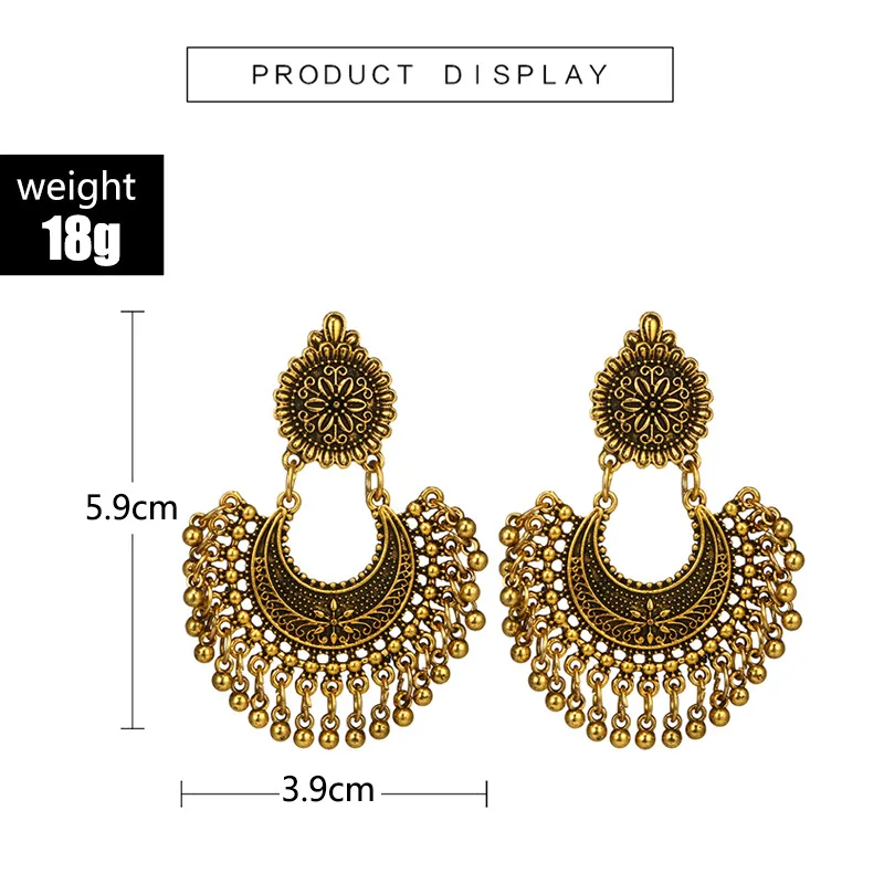 GTQ металлическая кисточка Jhumka индийские этнические болливудские висячие серьги