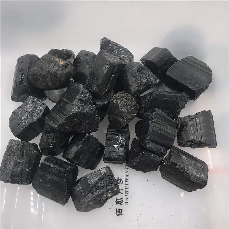 

Natural Black Tourmaline Rough Stone Large Gravel Tourmaline Black Tourmaline Ore Specimen yu gang shi Energy Stone