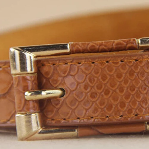 Women Grainy Faux Leather Waist Belt Gold Tone Buckle Waistband Band Adjustable for long shirts dresses skirts jeans women belt |