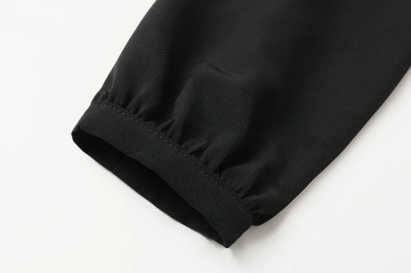 

[EAM] Women Back Bandage Bow Split Joint Dress New Lapel Long Sleeve Loose Fit Fashion Tide Spring Autumn 2021 1Z260