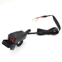 12v motorcycle dual usb charger handlebar mount voltmeter qc3 0 fast charging