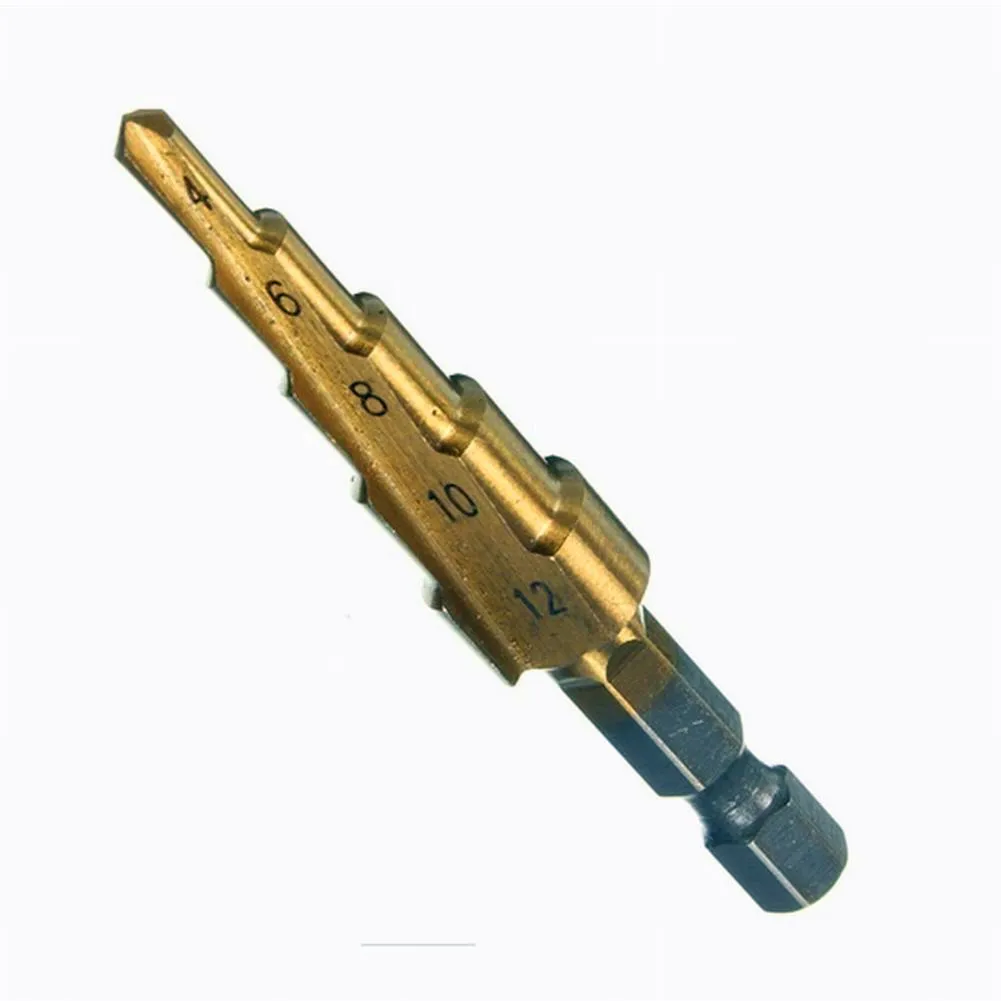 

4-12 4-20 4-32 HSS Titanium Coated Step Drill Bit Drilling Power Tools Metal High Speed Steel Wood Hole Cutter Cone Drill