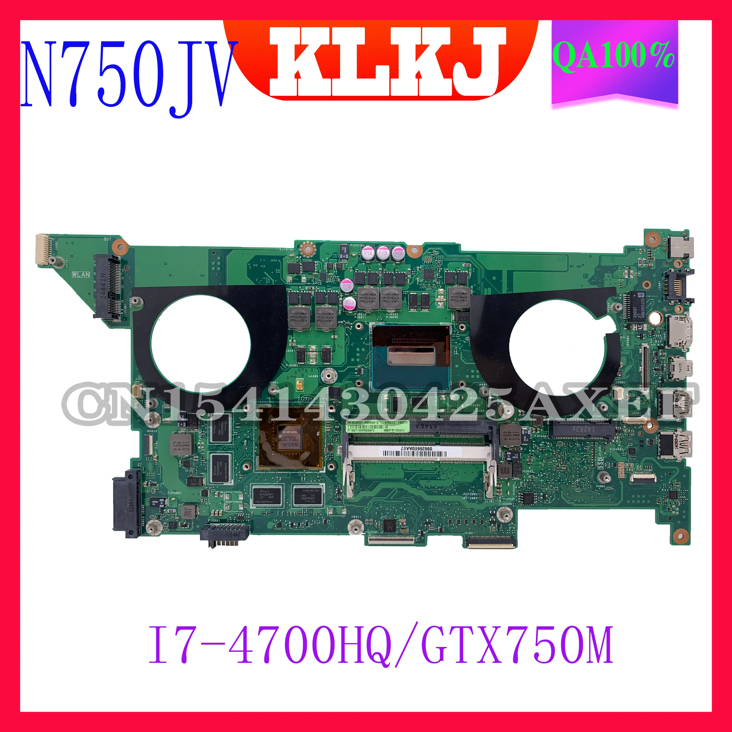

Dinzi N750JV ASUS N750J N750JV N750JK I7-4700HQ CPU GTX750M Notebook computer motherboard ASUS N750JV mainboard Test 100% OK