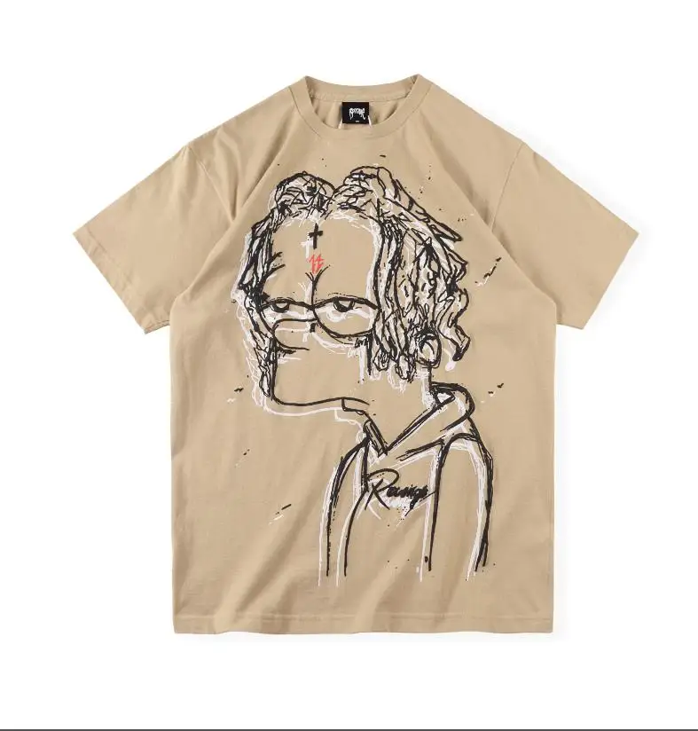 

Мужские и женские футболки с вышивкой XXXtentacion Vengeance High street, 1:1, лучшее качество, стирка воды, топы, футболки