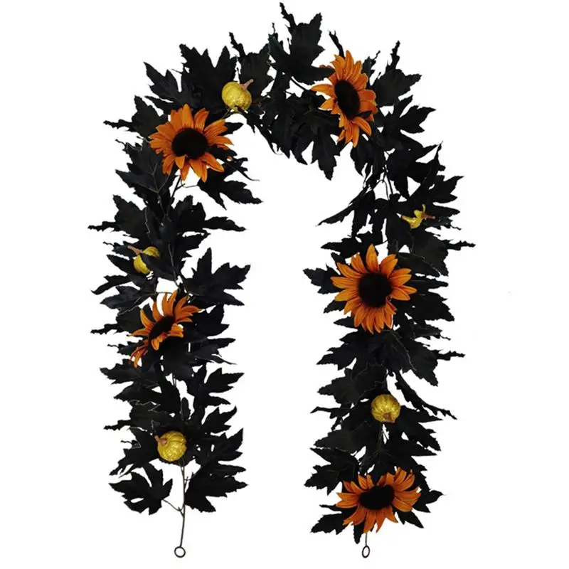 

1 Piece Artificial Plants Decor Realistic Sunflower Maple Leaf Vine Hanging Leaves Vine Decorative For Halloween Events Party