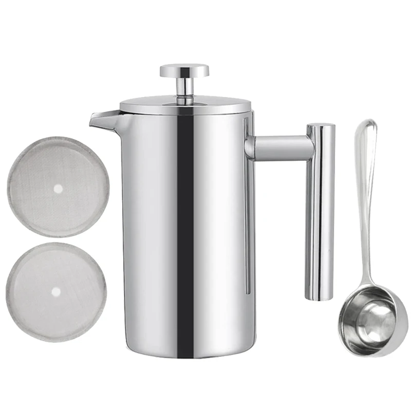 1000Ml Coffee Pot French Press Stainless Steel Insulation Tea Maker | Дом и сад