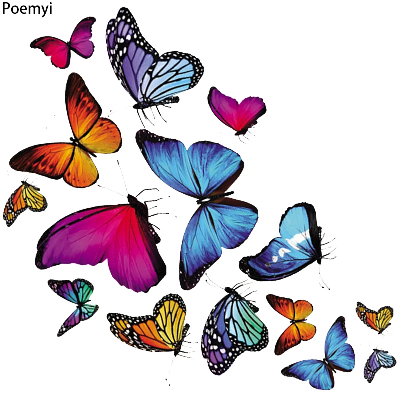 

Iron on Colorful Butterfly Patches for Women Clothing Vinyl Heat Transfer Stickers on Clothes Jacket Appliques Thermo Stickers