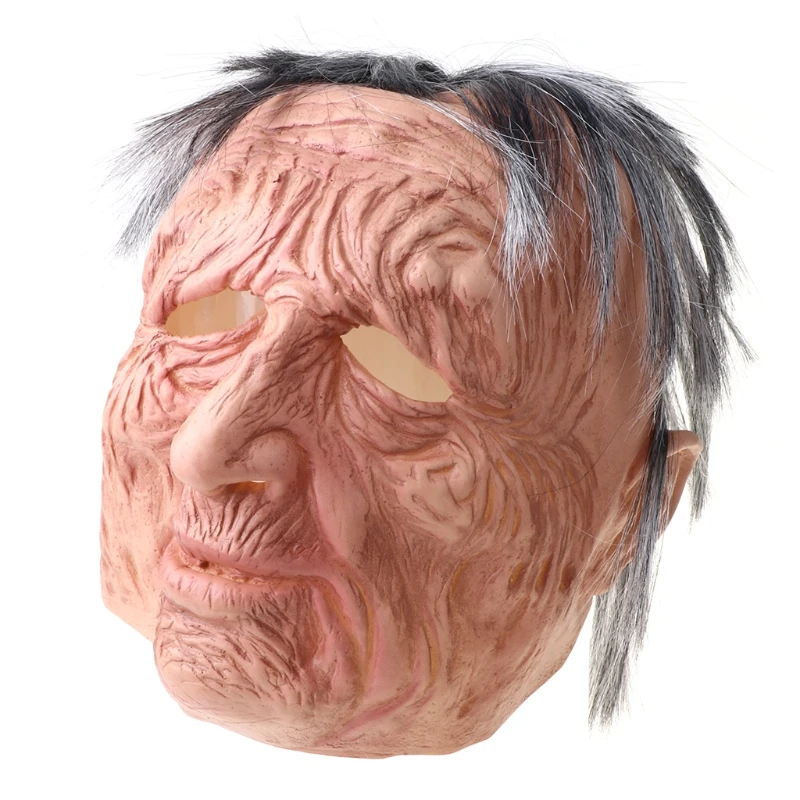 

Halloween Headgear Funny Grandma/Grandpa Latex Mask Wig Elderly Cosplay Face Mask Masquerade Stage Performance Props