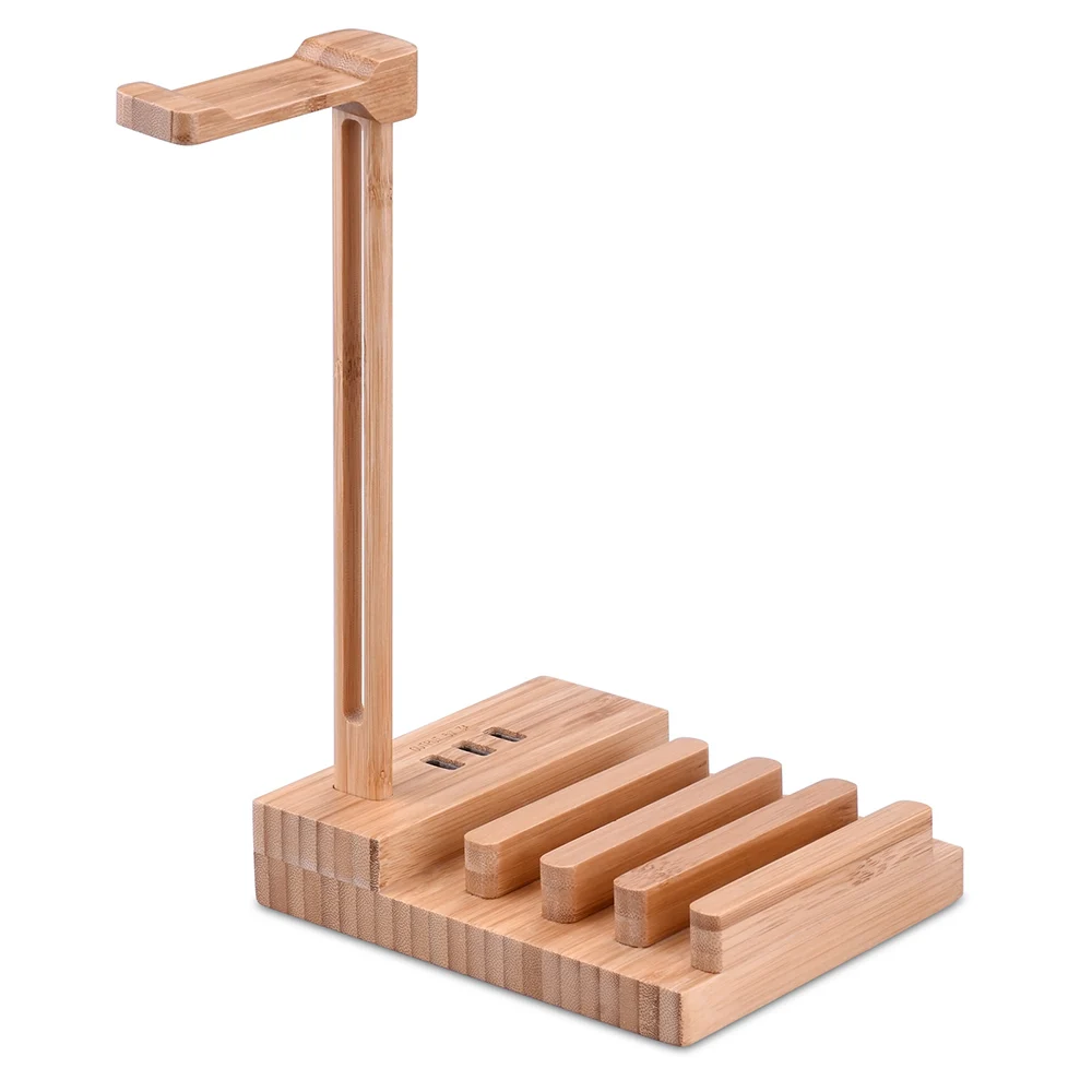 Деревянная подставка для наушников универсальный держатель зарядное устройство