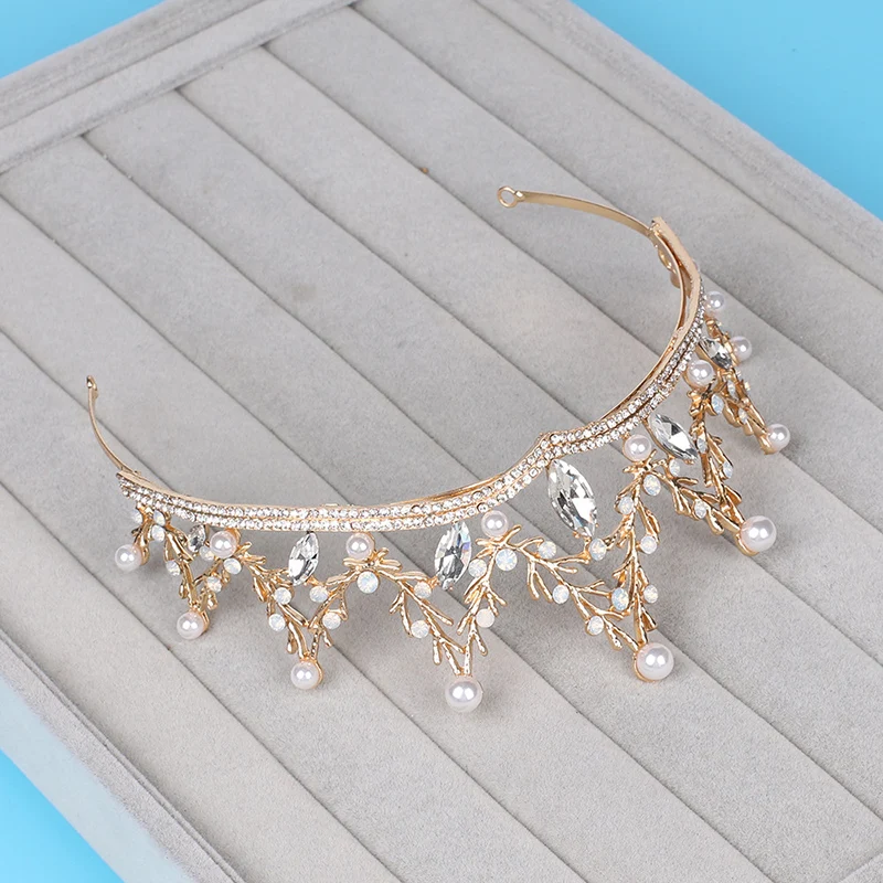 Свадебные диадемы и короны барочная головная повязка со стразами жемчугом