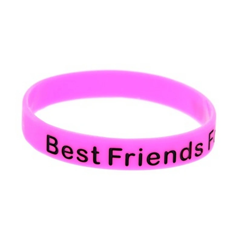 BFF-pulsera de identificación de goma de silicona Unisex, mejores amigos para siempre, joyería de diseñador, regalo de vacaciones, regalo para pareja, rosa, Kpop