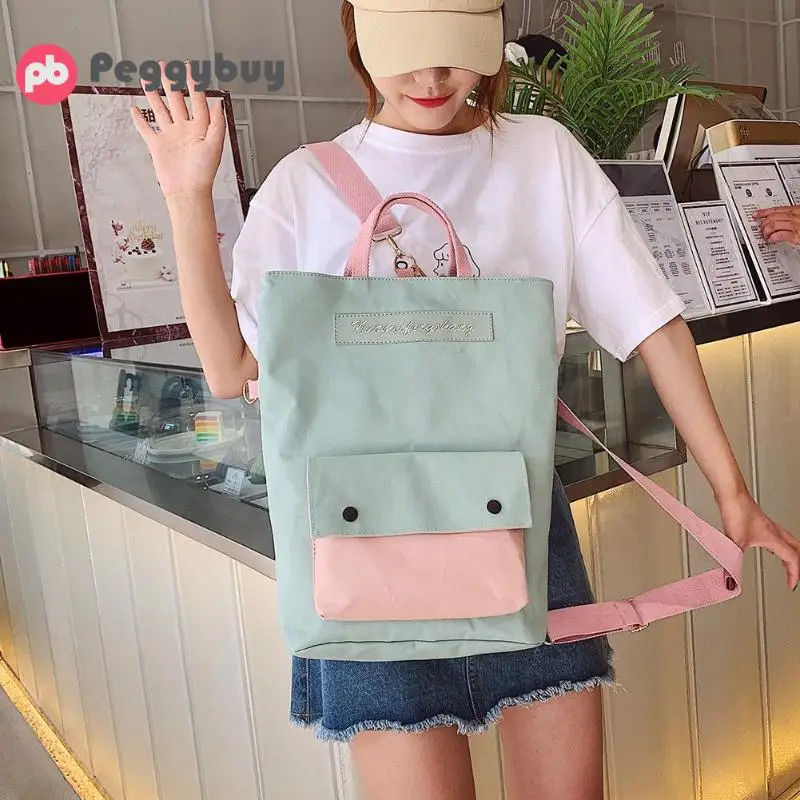 

Рюкзак Холщовый Женский, квадратный, складной, через плечо