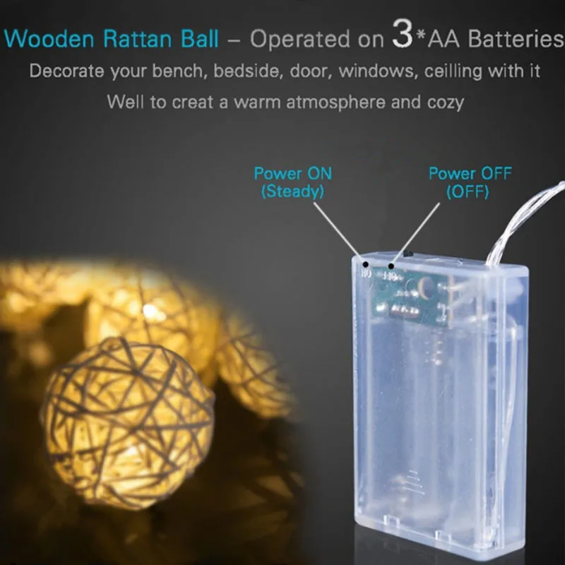 2 5 м светодиодный ротанговый шар струнный светильник Led Сказочный s для вечерние